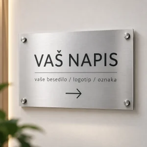 Kovinska tabla z napisom po meri za vrata, steno ali poslovni prostor