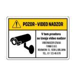 Nalepka ''Video nadzor-20 x 14 cm''