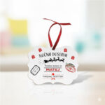 Leseni božični ornament - Nočna dostava