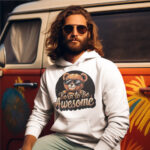 Pulover Born to be Awesome s kapuco – personaliziran tisk