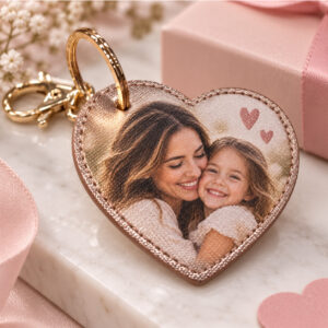 Obesek srce rose gold s fotografijo